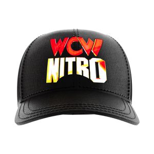 Shop the black polyester wcw nitro wrestling hat | retro featuring the retro design, designed as everyday wrestling headwear for live events, travel.