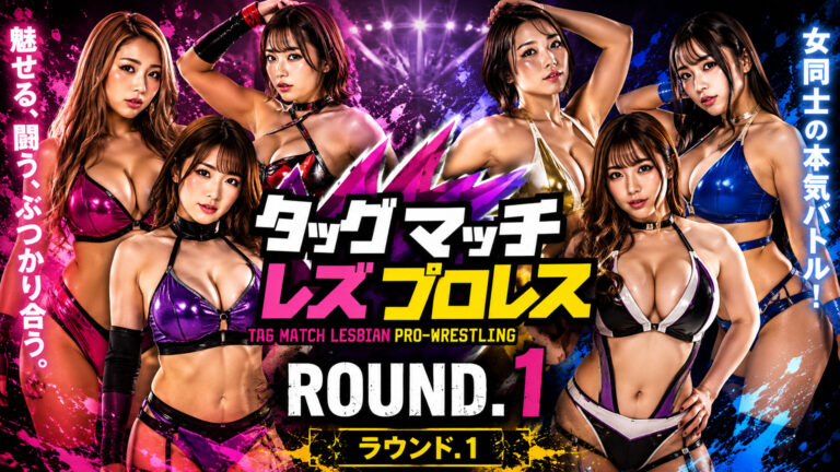 Japanese Women’s Tag Team Wrestling Special Round 1 promotional banner featuring women’s tag team wrestling action with Japanese-style event.