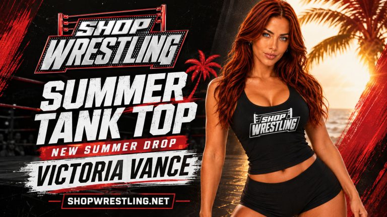 ShopWrestling summer fanwear featuring wrestling tank tops, hats and warm-weather gear
